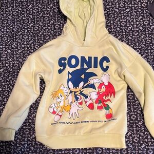 Kids Sonic Graphic Hoodie in Light Yellow